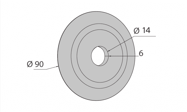 Foto Arandela de fijación de 90 mm de diámetro externo, 14mm interno - R 90 F 14 t